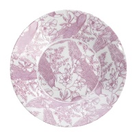 Piatto fondo 23 cm malva con stampa floreale