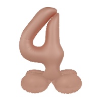 Palloncino numero 4 rosa vintage opaco con base da 41 cm - 1 unità
