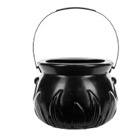 Calderone da strega con fuoco nero di 18 x 13,5 cm
