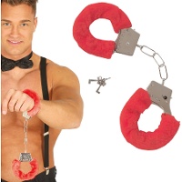 Manette in velluto rosso per adulti