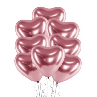 Palloncini in lattice cromati a forma di cuore da 30 cm - PartyDeco - 50 unità