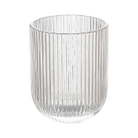 Bicchiere di 250 ml in cristallo inciso a righe trasparente