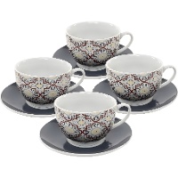 Tazza da 220 ml effetto piastrella idraulica - set da 4