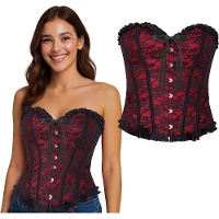 Corsetto bordeaux in pizzo