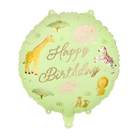 Palloncino 'Happy Birthday' Safari mix 35 cm