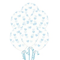 Palloncini in lattice trasparenti con cuori da 30 cm - PartyDeco - 50 unità