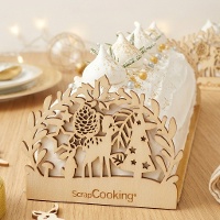 Decorazione in legno per estremità del tronco di Natale - Scrapcooking - 2 pezzi