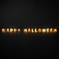 Ghirlanda di cartello Happy Halloween con luce di 1,75 m
