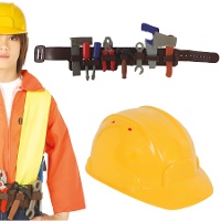 Cintura con accessori e casco da operaio per bambini
