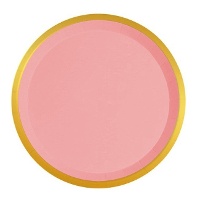 Piatti rotondi con bordo dorato da 20,5 cm - 8 pezzi