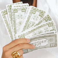 Sacchetto con banconote da un dollaro - 75 unità